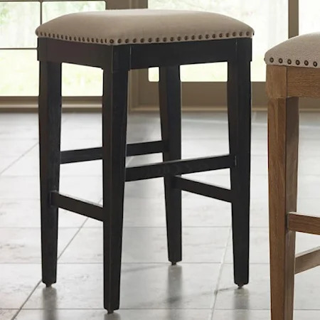 Transitional Bistro Table Stool with Performance Fabric Upholstery